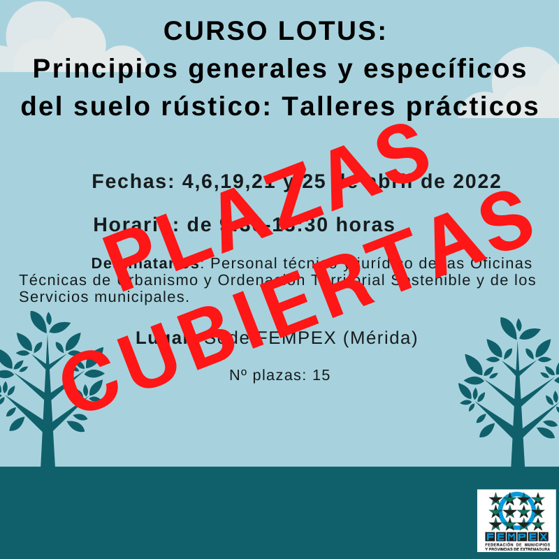 PLAZAS CUBIERTAS. Curso LOTUS: “Principios generales y específicos del suelo rústico. Talleres prácticos”